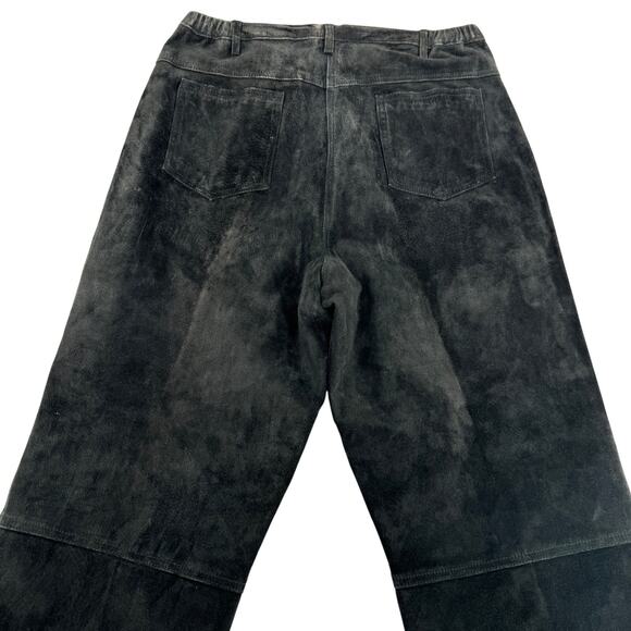 Jessica Holbrook Suede‎ High Waist Straight Leg Pants  Black NWT Size 14 - Picture 6 of 8